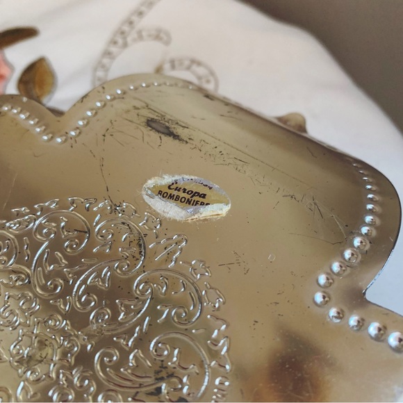 Vintage Raimond Crystal Bowl Candy Dish with Attached Silver Plate Lily Pad 4" - Picture 4 of 6